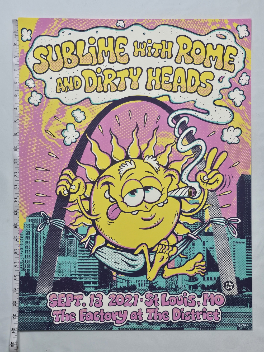 Official Sublime with Rome & Dirty Heads St. Louis Concert Poster Phil Guy 96/10